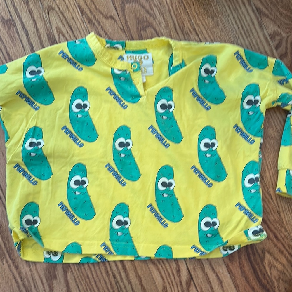 Hugo Loves Tiki Yellow Pickle Shirt